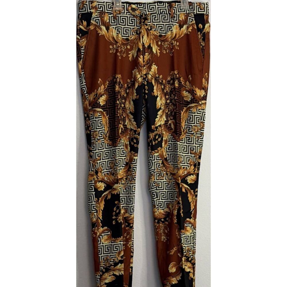 Barabas Luxury Medusa Style Baroque Print Men's Trousers Chino Jeans Size 32